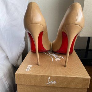 ❌SOLD❌ Christian Louboutin So Kate 120 mm Leather Pumps Nude 38